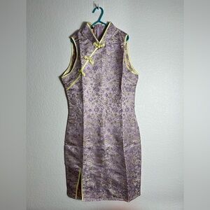 NWT Chinese new year dress cheongsam qipao dress S/M purple floral